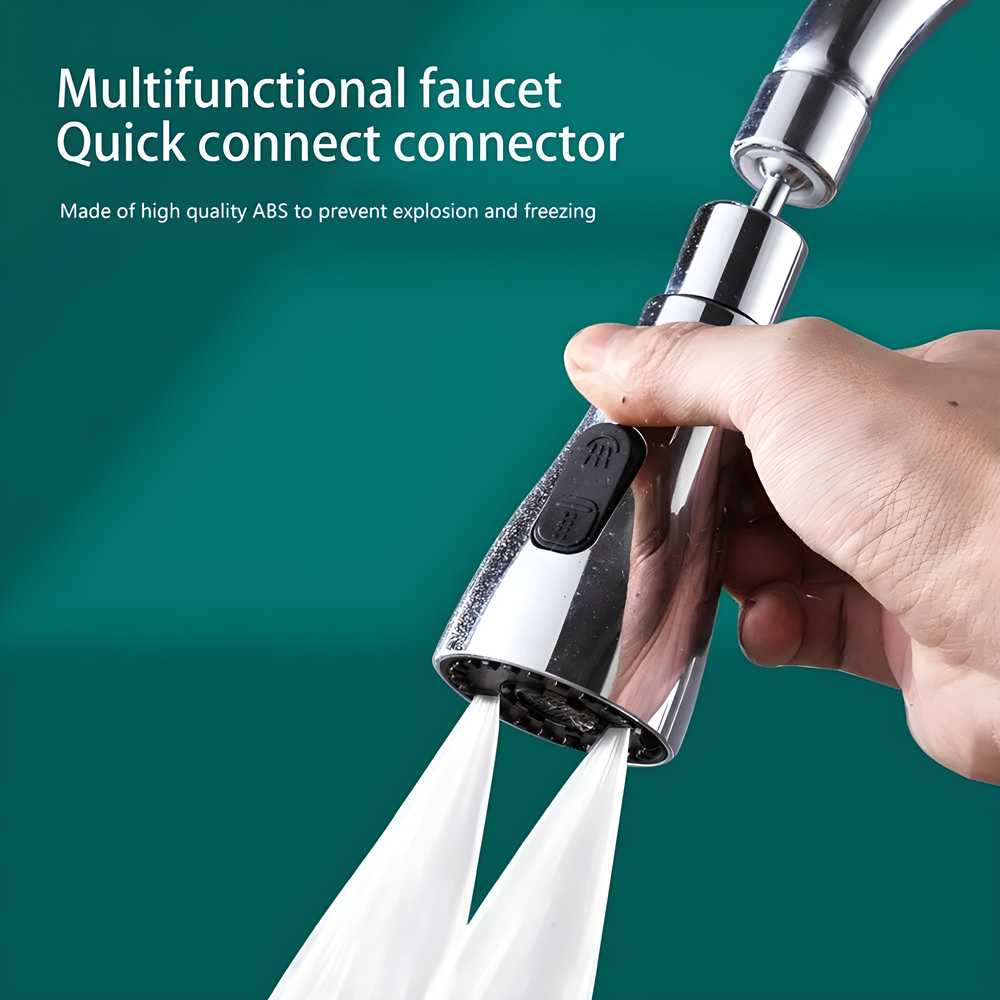3-in-1 Kitchen Sink Faucet | Rotate, Rinse & Save Water | Easy Fit for Any Sink