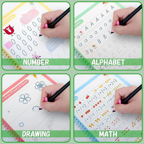 Sank Magic Practice Copybook (4 BOOKS,1 PEN,1 GRIP,10 REFILL) Pack of 1