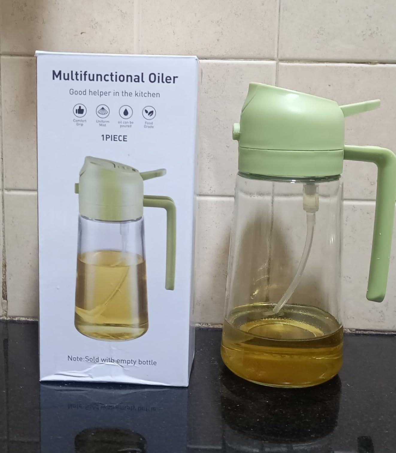 2-in-1 Oil Dispenser - Glass, Spray and Pour Design