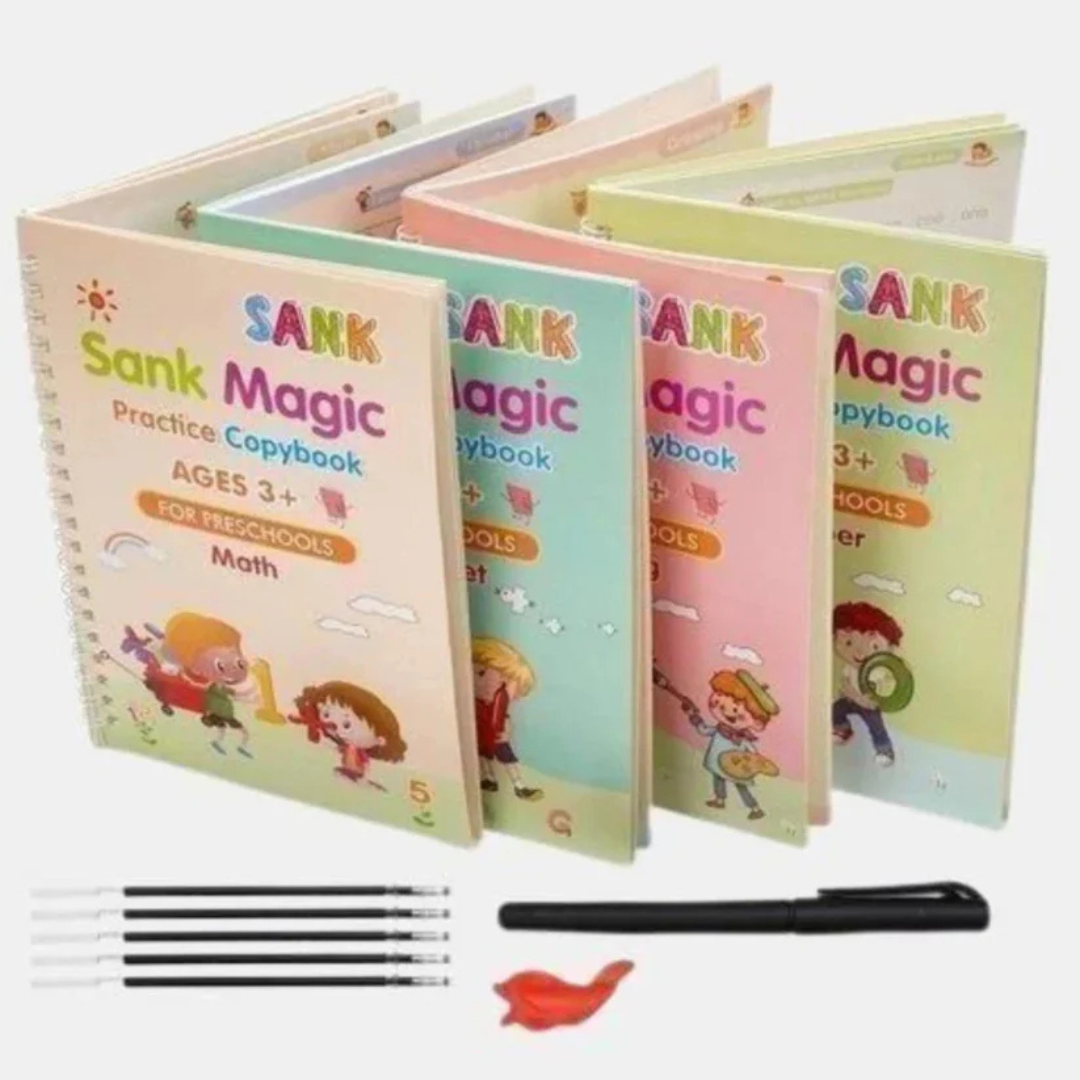 Sank Magic Practice Copybook (4 BOOKS,1 PEN,1 GRIP,10 REFILL) Pack of 1