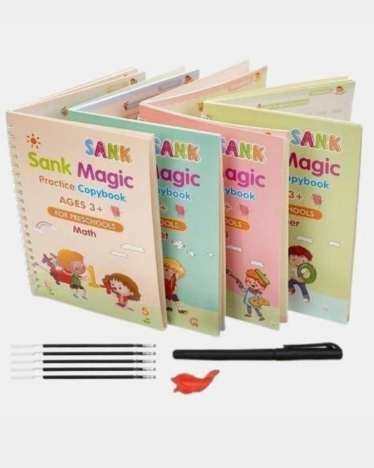 Sank Magic Practice Copybook (4 BOOKS,1 PEN,1 GRIP,10 REFILL) Pack of 1